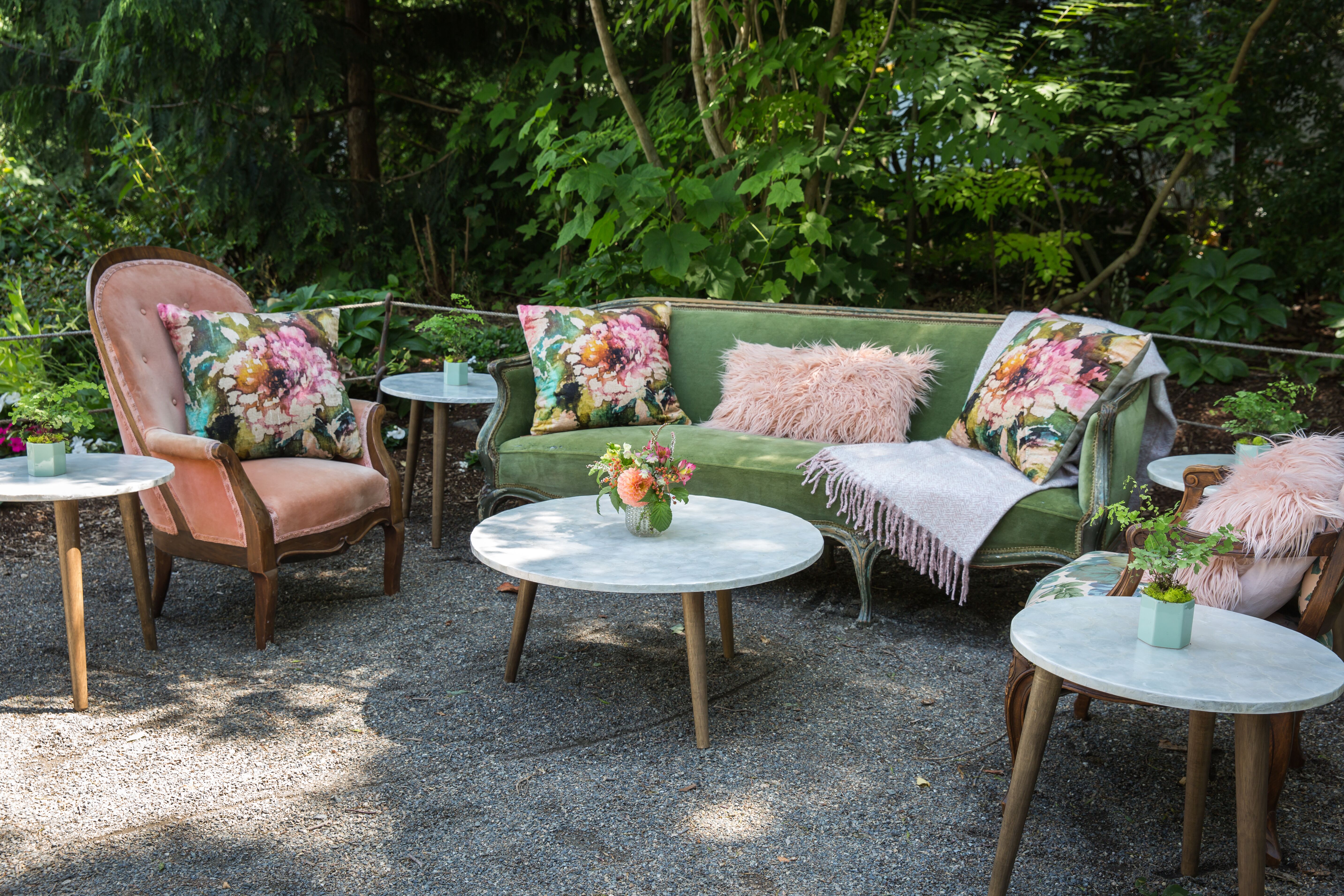 Microsoft Pollinator Patio reception setup at Woodland Park Zoo