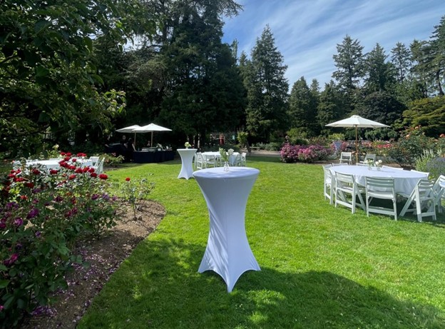 Gazebo and ceremony seating at Rose Garden